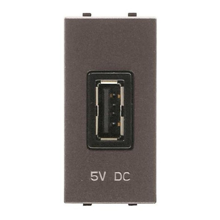 Механизм USB заряд. уст, 1М, 2000 мА, 5В, Zenit, антрацит