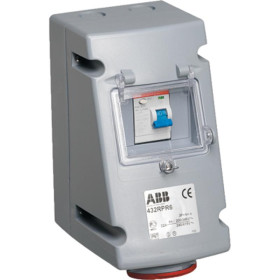 Розетка с УЗО 432RPR6, 32А, 3Р+N+Е, IP44, 6ч