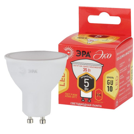 Лампа светодиодная RED LINE ECO LED MR16-5W-827-GU10