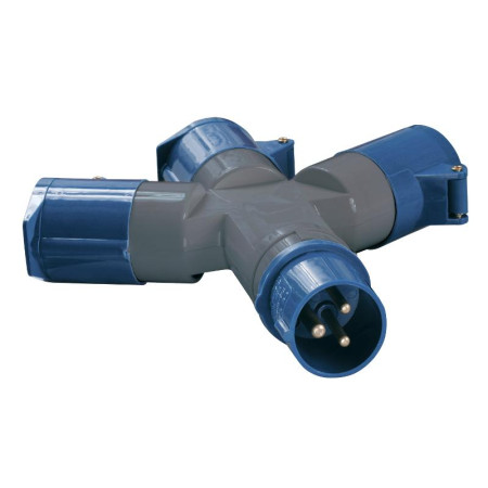 Адаптер трехлучевой ССИ-1013 2P+PE 16А 200-250В IP44