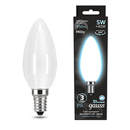 Лампа светодиодная Black LED Filament Свеча OPAL E14 5W 450lm 4100К
