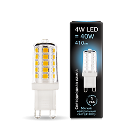 Лампа светодиодная LED 4Вт G9 AC185-265В 4100К керамика