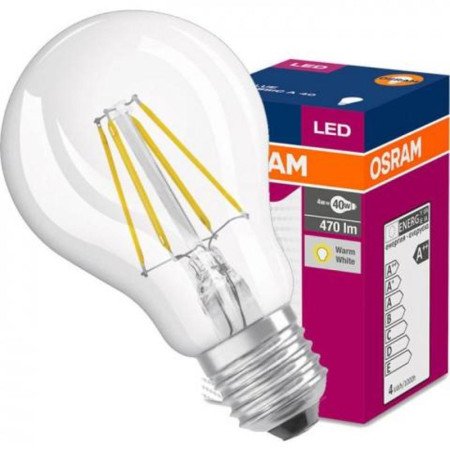 Лампа светодиодная VALUE CLA40 4W/827 230V FIL E2710X1