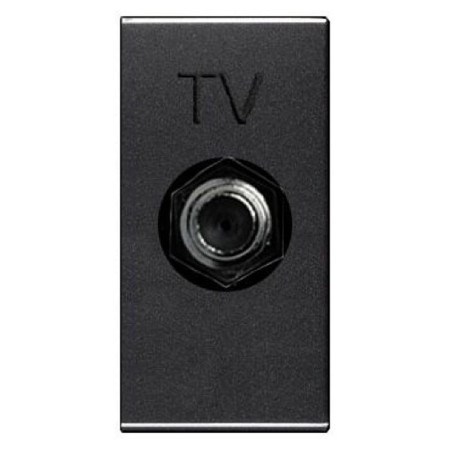 ABB Zenit Антрацит Розетка TV единственная, F-разъем, (1 мод)