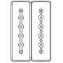Секция прямая 1+1 точек отвода L1000мм, Cu, 6P+6P, 40A