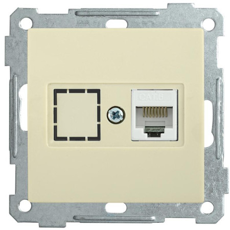 BOLERO кремовый Розетка компьютерная RJ45 Cat6 РК11-1-Б