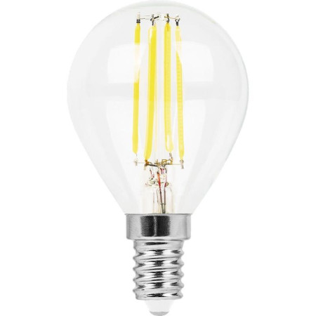 Лампа светодиодная LB-511 (11W) 230V E14 4000K филамент G45 прозрачная