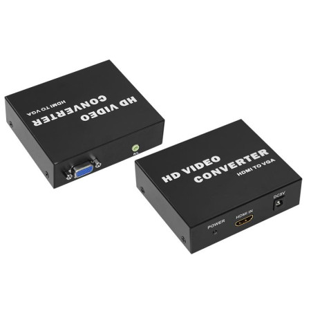 Конвертер HDMI на VGA + Стерео 3,5 мм, металл