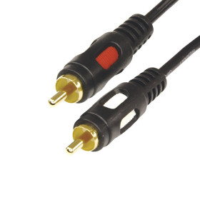 Шнур 2 RCA - 2 RCA, длина 3 метра, черный (GOLD)