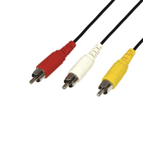 Шнур 3 RCA - 3 RCA, длина 7 метров, черный