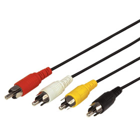 Шнур 4 RCA - 4 RCA, длина 1 метр, черный