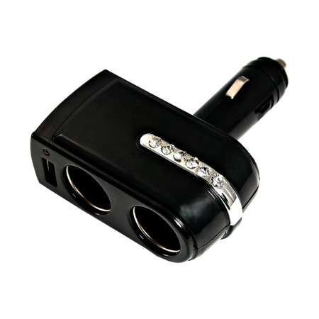 Разветвитель автоприкуривателя 2 гнезда 1хUSB (5 V 1000 mA)