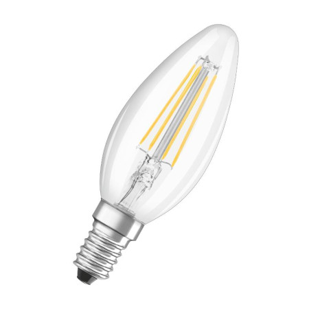 Лампа светодиодная филаментная LED STAR Classic B 5W, прозрачная колба, Е14 LSCLB60D 5W/840 230V FIL E14 10X1RU