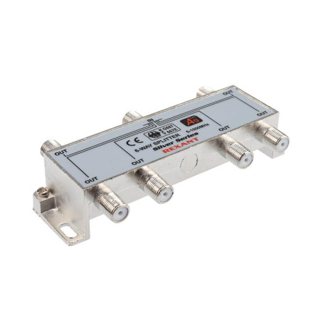 ДЕЛИТЕЛЬ  ТВ "краб" x 6 + 7шт. F   "BOX"  5-1000 МГц  "Silver"