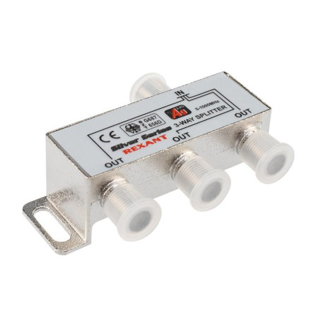 ДЕЛИТЕЛЬ  ТВ  x 3 + 4шт. F   "BOX"  5-1000 МГц  "Silver"
