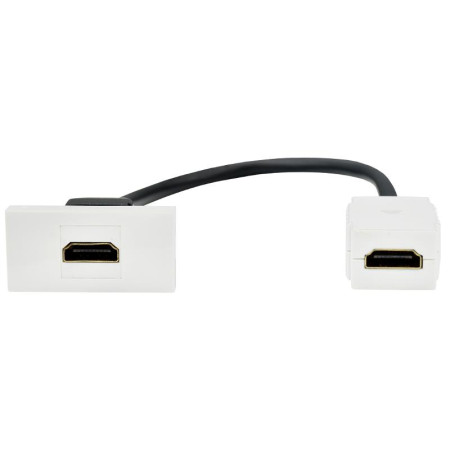 PRIMER РКМ-10-00-П Розетка HDMI M/M (1 модуль) белая