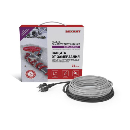 Саморегулируемый греющий кабель на трубу Extra Line 25MSR-PB 20M (20м/500Вт)