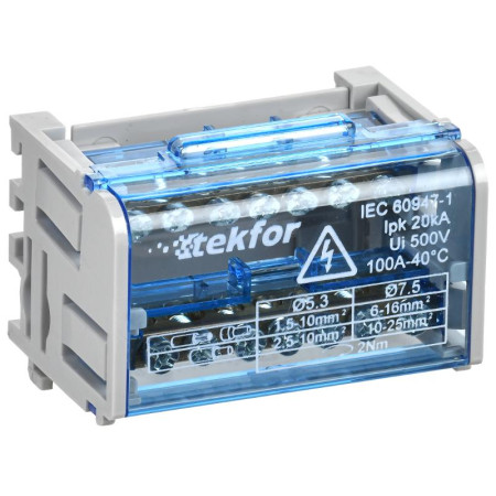 TEKFOR Шины на DIN-рейку (кросс-модуль) ШНК 2х7 L+PEN