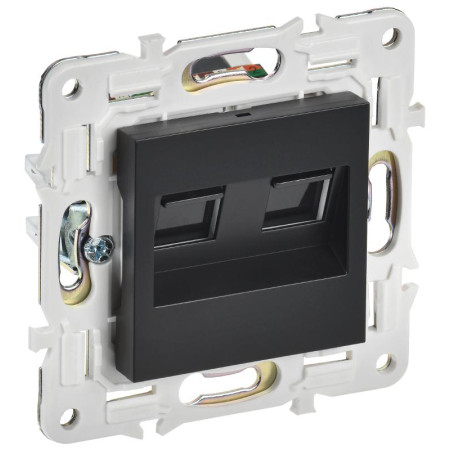 SKANDY Розетка компьютерная двойная RJ45 кат.5E SK-K03Bl черный