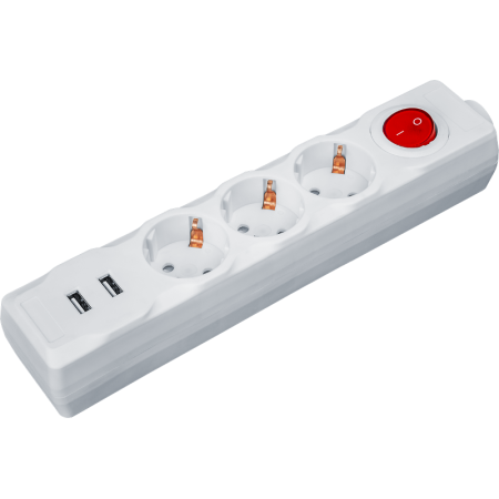 Удлинитель 61 455 NPE-USB01-03-180-ESC-3X1 с/з выкл.3 гн.1.8м USB2.1A