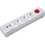 Удлинитель 61 455 NPE-USB01-03-180-ESC-3X1 с/з выкл.3 гн.1.8м USB2.1A
