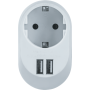 Адаптер 61 454 NAD-USB01-1E-C-WH с/з 1 гн. USB3.4A