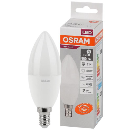 Лампа светодиодная LED Value CL- B 10W/840 230V E14 10X1