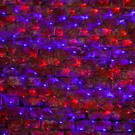 Гирлянда "Сеть" 2,5х2,5м, черный ПВХ, 432 LED Красные/Синие