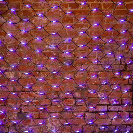 Гирлянда "Сеть" 2x4м, черный КАУЧУК, 560 LED Белые/Синие