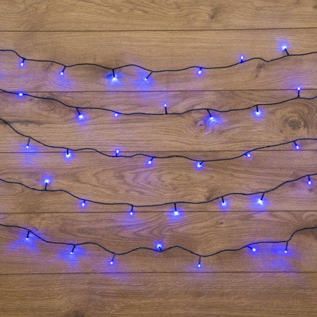 Гирлянда "Твинкл Лайт" 10 м, темно-зеленый ПВХ, 80 LED, цвет: Синий