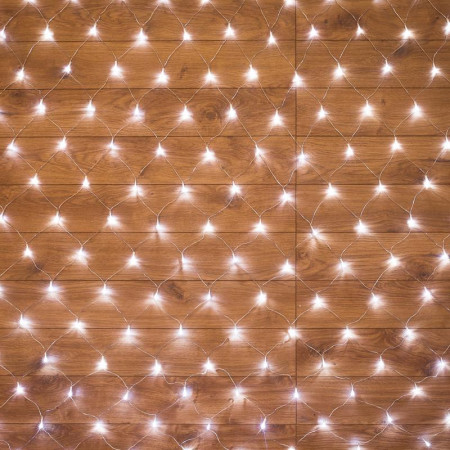 Гирлянда "Сеть" 1,5х1,5м, прозрачный ПВХ, 150 LED Белые