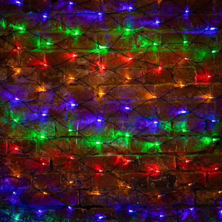 Гирлянда "Сеть" 2х1,5м, черный ПВХ, 240 LED Мультиколор