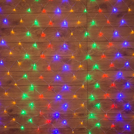 Гирлянда "Сеть" 1х1,5м, прозрачный ПВХ, 96 LED Мультиколор