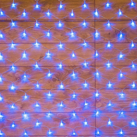 Гирлянда "сеть" 1,8х1,5м, прозрачный ПВХ, 180 LED, цвет: Синий