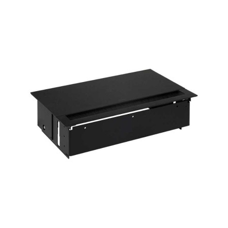 Врезной x5 розеточный блок, щетка, 4x2P+E, 2хRJ45, черный, S400