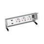 Настольный x5 розеточный блок, 3x2P+E, 2xUSB з/у, 1 пустой модуль, алюминий, S400