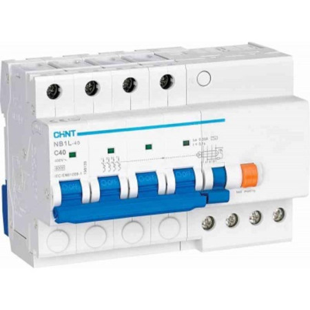 Выключатель автоматический дифференциального тока NB1L-40 4P C40 100mA тип AC 6kA (R)