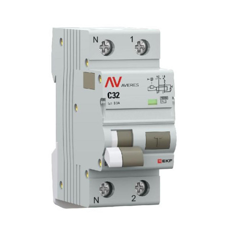 Дифференциальный автомат (УЗО) DVA-10 1P+N 32А (C) 300мА (AC) 10кА  AVERES