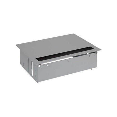 Врезной x4 розеточный блок, щетка, 3x2P+E, 2xUSB з/у, алюминий, S400