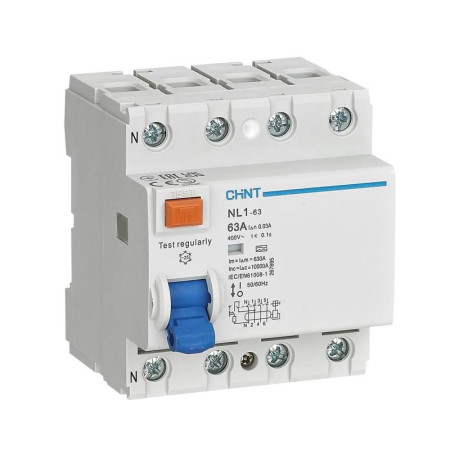 Устройство защитного отключения (УЗО) NL1-63 6kA 4P 63A 100mA тип AC (DB) (R)
