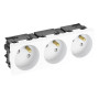 Розетка тройная 33° Modul45connect, франц. стандарт, 250 В, 16A (белый) (STD-F3C RW3)