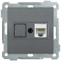 BOLERO антрацит Розетка компьютерная RJ45 Cat6 РК11-1-Б