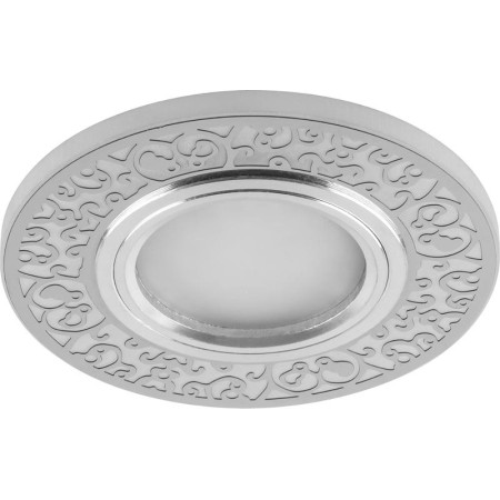 Светильник точечный встраиваемый под лампу, с LED подсветкой CD951 15LED*2835 SMD 4000K, MR16 50W G5.3, белый матовый, хром