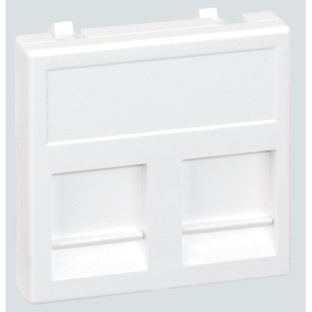 Simon Connect Адаптер на 2хRJ45 коннектора, К45, с защит.шторками, белый
