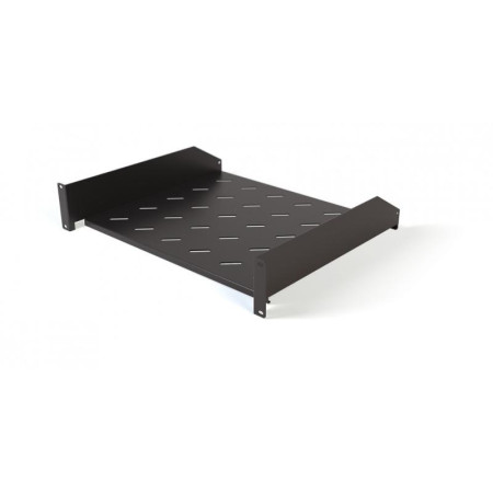 TAL3-2U-400-RAL9005 Полка угловая с перфорацией 19", 2U, ширина 440 мм, глубина 400 мм, цвет черный (RAL 9005)