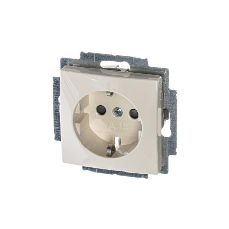 ABB Basic 55 Сл. кость Розетка с/з с защитными шторками