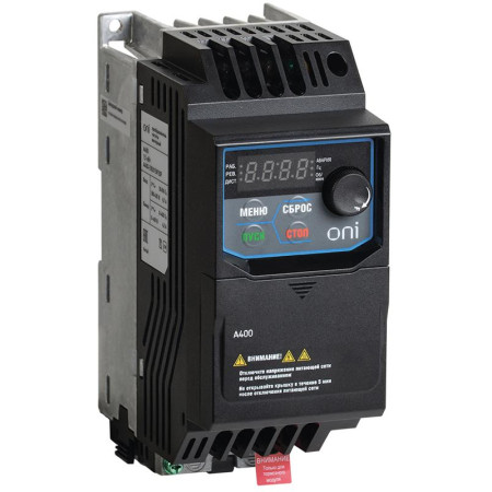 Преобразователь частоты A400 220В, 1Ф 0,75 kW 4,2А серии ONI