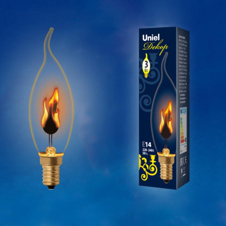 Лампа накаливания ЛОН IL-N-CW35-3/RED-FLAME/E14/CL эффект пламени