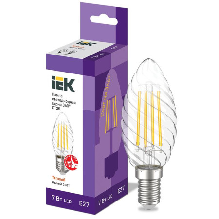 Лампа светодиодная LED CT35 свеча вит. 7Вт 230В 3000К E27 серия 360°