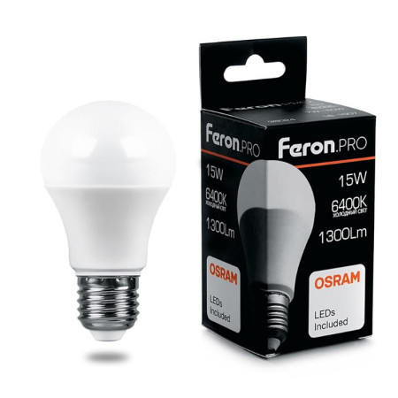 Лампа светодиодная .PRO LB-1015 Шар E27 15W 6400K OSRAM LED